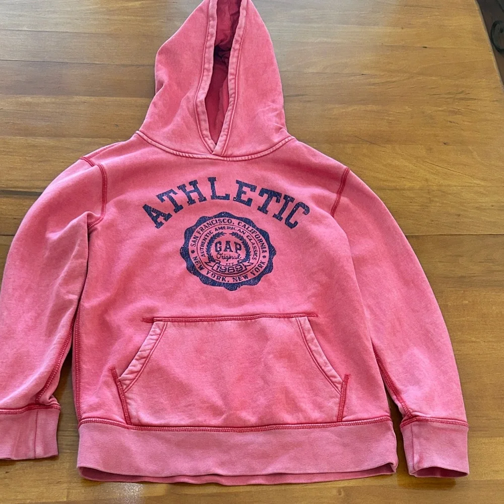 GAP Kids Athletic Logo Pullover Hoodie red
